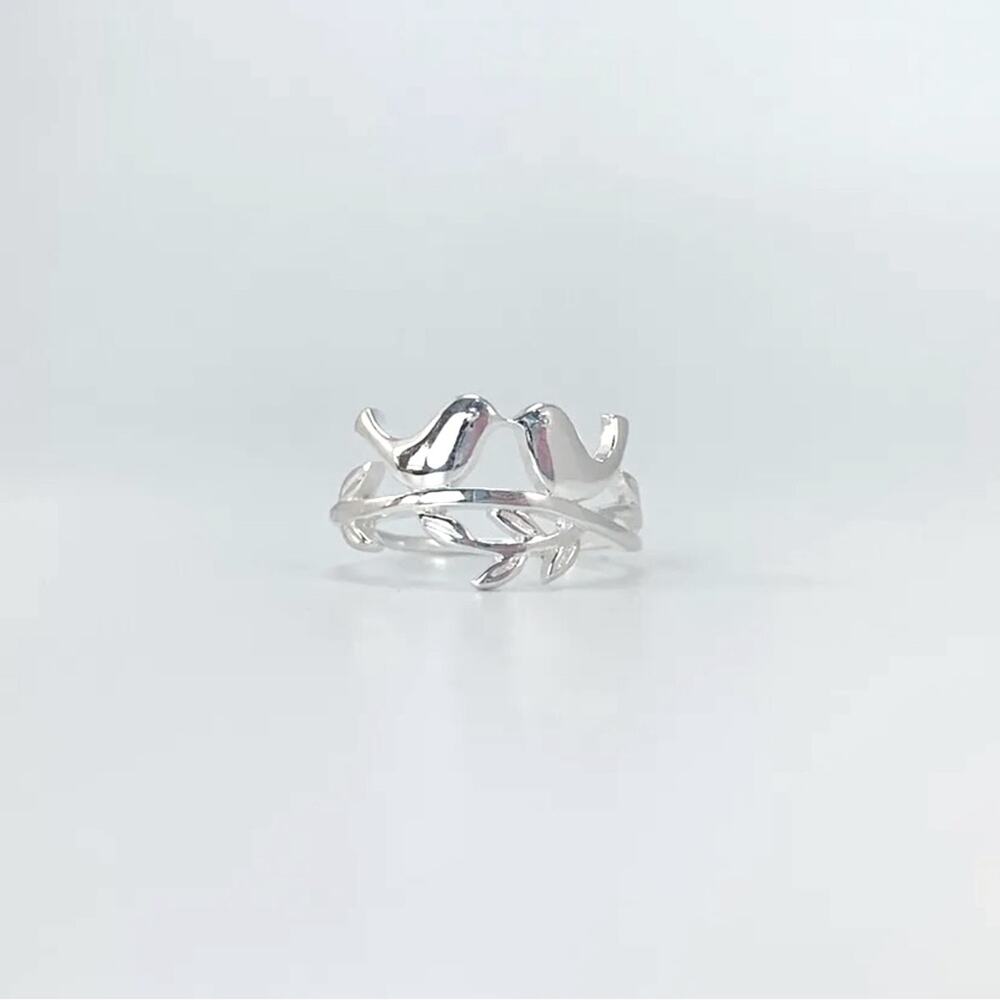 Sterling Silver Love Birds ring w/ gift box